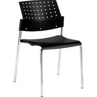 Chaise sans accoudoirs empilables, Plastique, Hauteur 33", Capacit&eacute; 300 lb, Noir OCP Construction Supplies