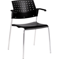 Chaises empilables, Plastique, Hauteur 33", Capacit&eacute; 300 lb, Noir OCP Construction Supplies