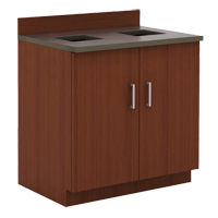 Modular Base Cabinet, Melamine, 39" H x 36" W x 25" D, Mahogany OCP Construction Supplies