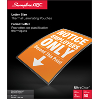Swingline UltraClear Laminating Letter Pouches OCP Construction Supplies