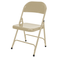 Folding Chair, Steel, Beige, 300 lbs. Weight Capacity OCP Construction Supplies