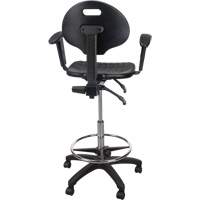Heavy-Duty Ergonomic Stool with Adjustable Arm Rests & Nylon Stem Casters, Mobile, Adjustable Height, 250 lbs. Capacity OCP Construction Supplies