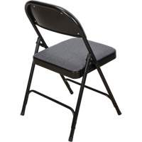 Deluxe Fabric Padded Folding Chair, Steel, Grey, 300 lbs. Weight Capacity OCP Construction Supplies