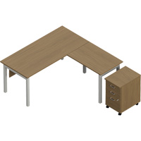 Newland "L" Shaped Desk with Pedestal OCP Construction Supplies