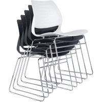 Stacking Chairs, Polypropylene, 32" High, 250 lbs. Capacity, Black OCP Construction Supplies