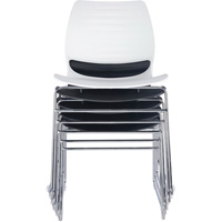 Stacking Chairs, Polypropylene, 32" High, 250 lbs. Capacity, Black OCP Construction Supplies