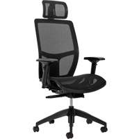 Chaise &agrave; dossier moyen avec m&eacute;canisme &agrave; basculement synchronis&eacute; &agrave; d&eacute;tection de poids Format+, Mailles, Noir, Capacit&eacute; 300 lb OCP Construction Supplies