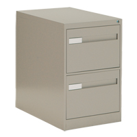 Classeur vertical &agrave; poign&eacute;es encastr&eacute;es, 2 tiroirs, 18.15" la x 26.56" p x 29" h, Beige OCP Construction Supplies