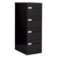 Classeur vertical &agrave; poign&eacute;es encastr&eacute;es, 4 tiroirs, 18.15" la x 26.56" p x 52" h, Noir OCP Construction Supplies