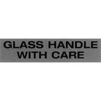 "Glass Handle with Care" Special Handling Labels, 5" L x 2" W, Black on Red OCP Construction Supplies