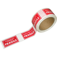 Pre-Printed Message Tapes, 1-7/8" W, White on Red OCP Construction Supplies