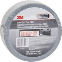 1900 Value Duct Tape, 5.8 mils, Silver, 48 mm (2") x 5.7 m (18.7') OCP Construction Supplies