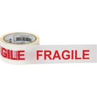 "Fragile" Box Sealing Tape, Hot Melt Adhesive, 2 mils, 48 mm (2") x 100 m (328') OCP Construction Supplies