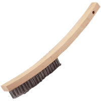 Curved Handle Hand Scratch Brush, Stainless Steel, 4 X 20 Wire Rows, 17" Long OCP Construction Supplies