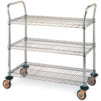 Standard-Duty Utility Carts, Stainless Steel, 18" x 39" x 30", 500 lbs. Capacity OCP Construction Supplies