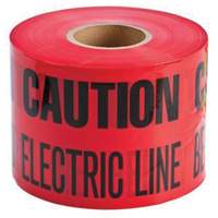 "Buried Electric Line" Identoline&reg; Underground Warning Tape, 6" W x 1000' L, Black on Red OCP Construction Supplies