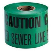 "Buried Sewer Line" Identoline&reg; Underground Warning Tape, 6" W x 1000' L, Black on Green OCP Construction Supplies