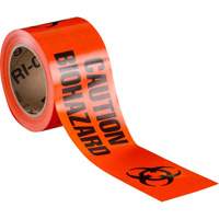 Barricade Tape, English, 3" W x 200' L, 3 mils, Black on Orange OCP Construction Supplies