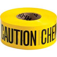 Barricade Tape, English, 3" W x 200' L, 3 mils, Black on Yellow OCP Construction Supplies