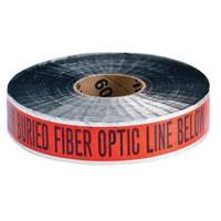 "Fiber Optic Line" Identoline&reg; Underground Warning Tape, 2" W x 1000' L, Black on Orange OCP Construction Supplies