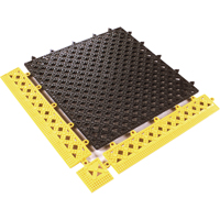 TAPIS MODULAIRE LOK-TYLE 12"X12" JAUNE NOIR, Vinyle, 1' la c, 1' lo, 9/16" &eacute;paisseur, Noir OCP Construction Supplies