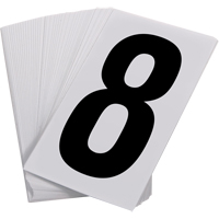 Pressure Sensitive Numbering, 8, 3-1/2" H, Black on White OCP Construction Supplies