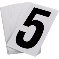 Pressure Sensitive Numbering, 5, 3-1/2" H, Black on White OCP Construction Supplies