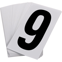 Pressure Sensitive Numbering, 9, 3-1/2" H, Black on White OCP Construction Supplies