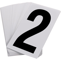 Pressure Sensitive Numbering, 2, 3-1/2" H, Black on White OCP Construction Supplies