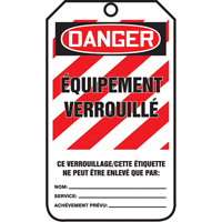 Lockout Tags, Cardstock, 3-1/8" W x 5-7/8" H, French OCP Construction Supplies