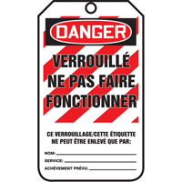 Lockout Tags, Cardstock, 3-1/8" W x 5-7/8" H, French OCP Construction Supplies
