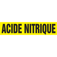 Marqueur de tuyau "Acid Nitrique", Autocollant, 4" h x 24" la, Noir sur jaune OCP Construction Supplies