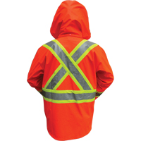 Hi-Vis FR/PU Safety Rain Jackets, Small, High Visibility Orange OCP Construction Supplies