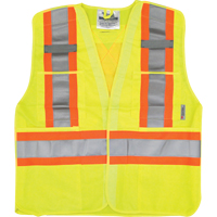 Traffic Safety Vest, High Visibility Lime-Yellow, Medium/Small, Polyester OCP Construction Supplies