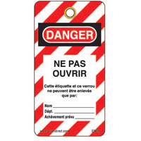 Lockout Tags, Plastic, 3" W x 5-3/4" H, French OCP Construction Supplies