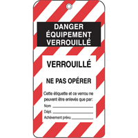 Lockout Tags, Plastic, 3" W x 5-3/4" H, French OCP Construction Supplies