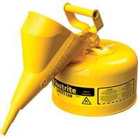 Safety Cans, Type I, Steel, 2.5 US gal., Yellow, FM Approved/UL/ULC Listed OCP Construction Supplies