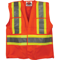 Traffic Safety Vest, High Visibility Orange, Medium/Small, Polyester OCP Construction Supplies