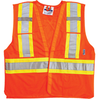 Traffic Safety Vest, High Visibility Orange, Large/X-Large, Polyester OCP Construction Supplies
