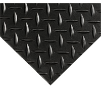 Diamond-Plate Switchboard Matting No.701, 2' W x 10' L, 1/4" Thickness, Black, PVC OCP Construction Supplies