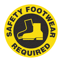 Panneau de signalisation au sol  Safety Footwear , Adh&eacute;sif, Anglais avec pictogramme OCP Construction Supplies