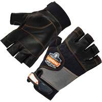 ProFlex 901 Half-Finger Leather Impact Gloves, Small, Grain Leather Palm, Hook & Loop Cuff OCP Construction Supplies