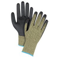 Gants &eacute;lastiques sans coutures r&eacute;sistants &agrave; la coupe noir & jaune, Taille T-Grand/10, Calibre 13, Rev&ecirc;tement Mousse de nitrile, Enveloppe en Aramide, ASTM ANSI niveau A6 OCP Construction Supplies