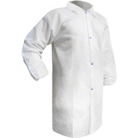 Disposable Lab Coat, Polypropylene, White, Medium OCP Construction Supplies