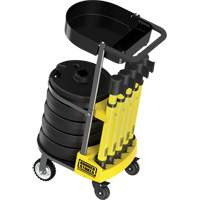 PLUS Barrier Post Cart Kit with Tray, 75' L, Metal, Yellow OCP Construction Supplies