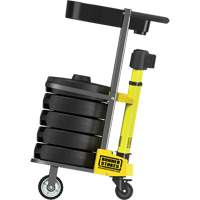 PLUS Barrier Post Cart Kit with Tray, 75' L, Metal, Yellow OCP Construction Supplies