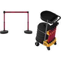 PLUS Barrier Post Cart Kit with Tray, 75' L, Metal, Yellow OCP Construction Supplies