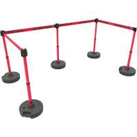 Ensemble de cinq montants pour barri&egrave;re PLUS, Plastique, 42" h, Ruban Rouge, Longueur du ruban 15' OCP Construction Supplies