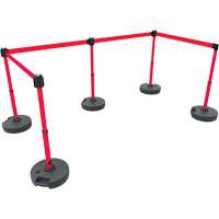 Ensemble de cinq montants pour barri&egrave;re PLUS, Plastique, 42" h, Ruban Rouge, Longueur du ruban 15' OCP Construction Supplies