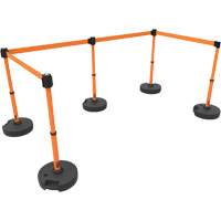 Ensemble de cinq montants pour barri&egrave;re PLUS, Plastique, 42" h, Ruban Orange, Longueur du ruban 15' OCP Construction Supplies